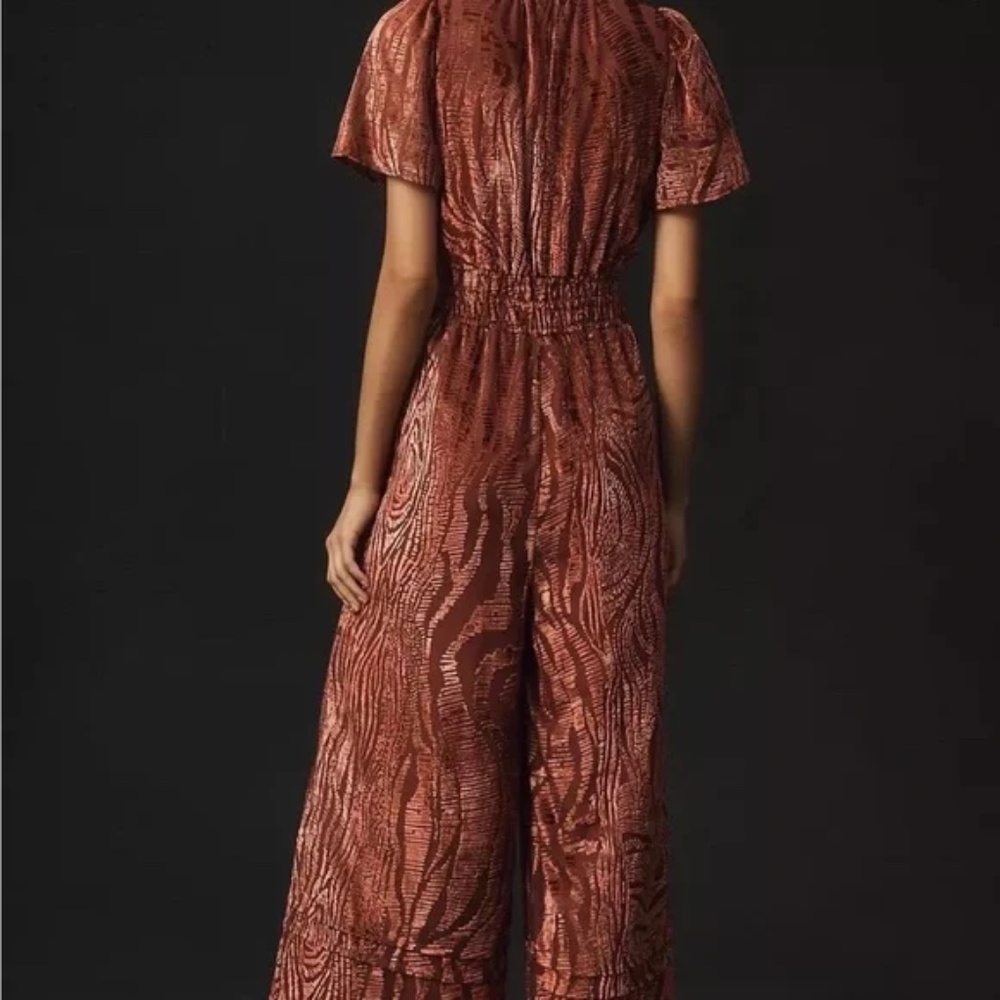 Anthropologie The Somerset Jumpsuit: Velvet Burnout Edition Size Small - Picture 4 of 4